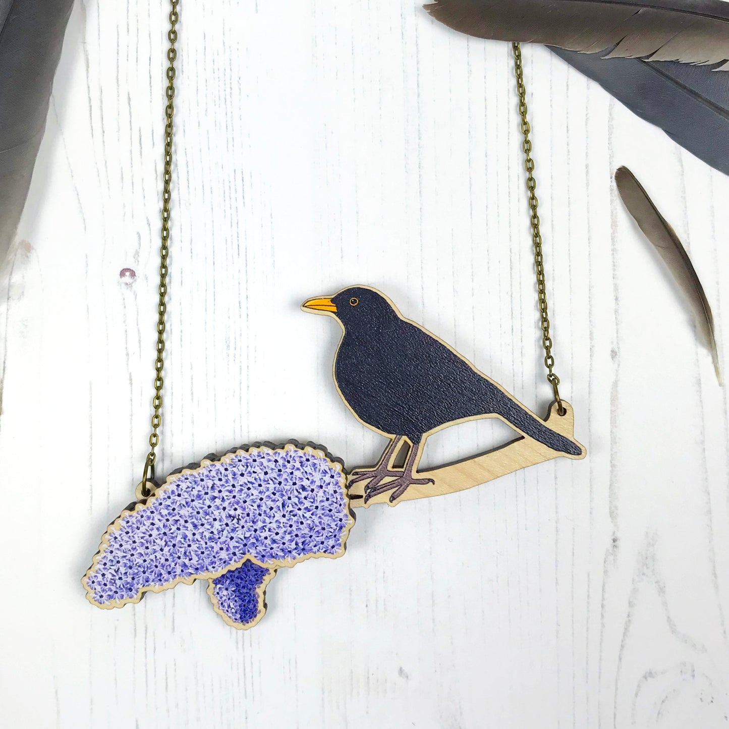 PRE-ORDER - Blackbird and Lilac Necklace