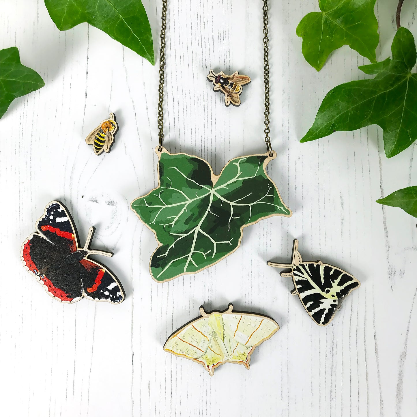 Large Ivy and Pick Your Own Insect Necklace