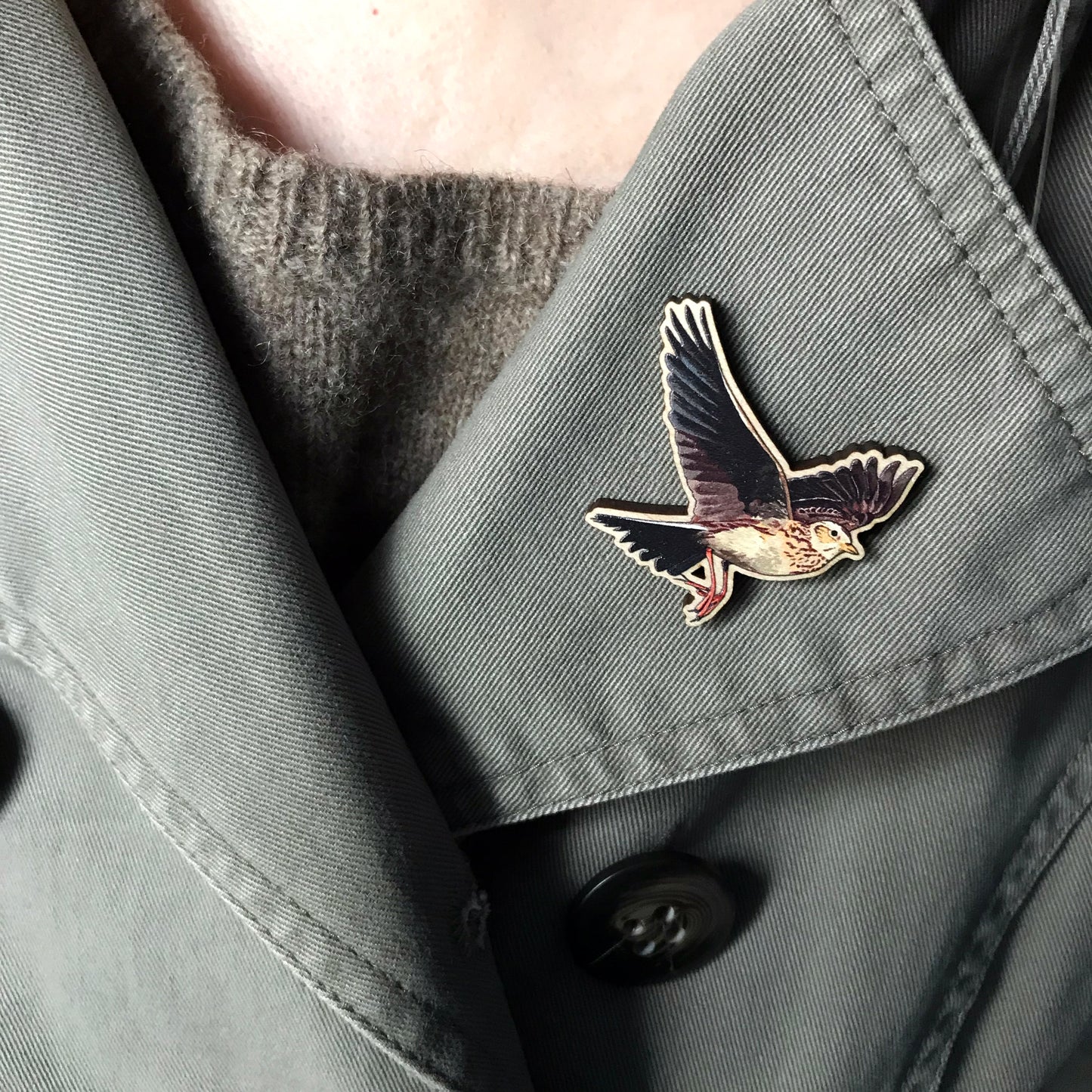 Flying Skylark Lapel Pin