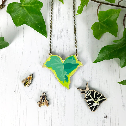 SECOND - Small Ivy and Pick Your Own Insect Necklace