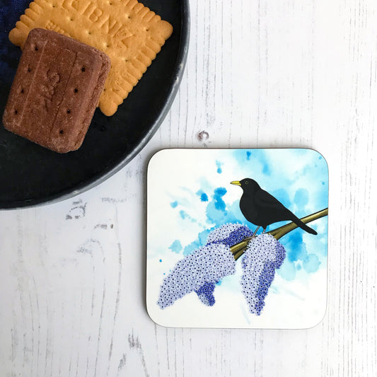 Blackbird and Lilac Drinks Coaster