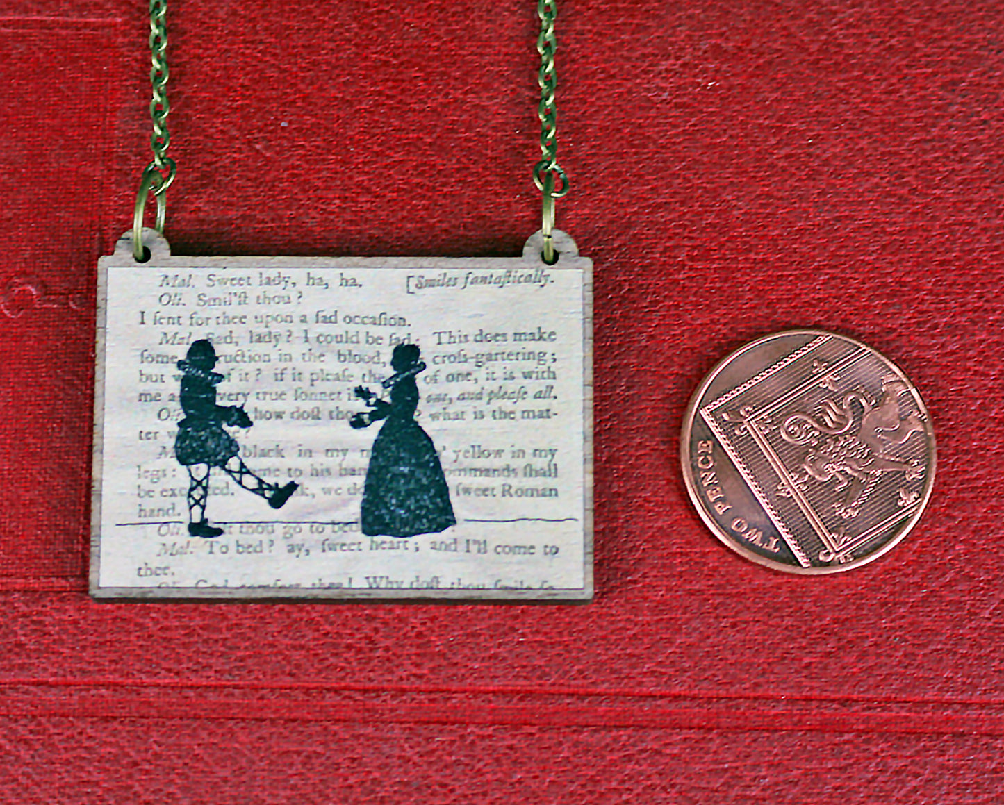 Classic Literature Twelfth Night Silhouette Necklace