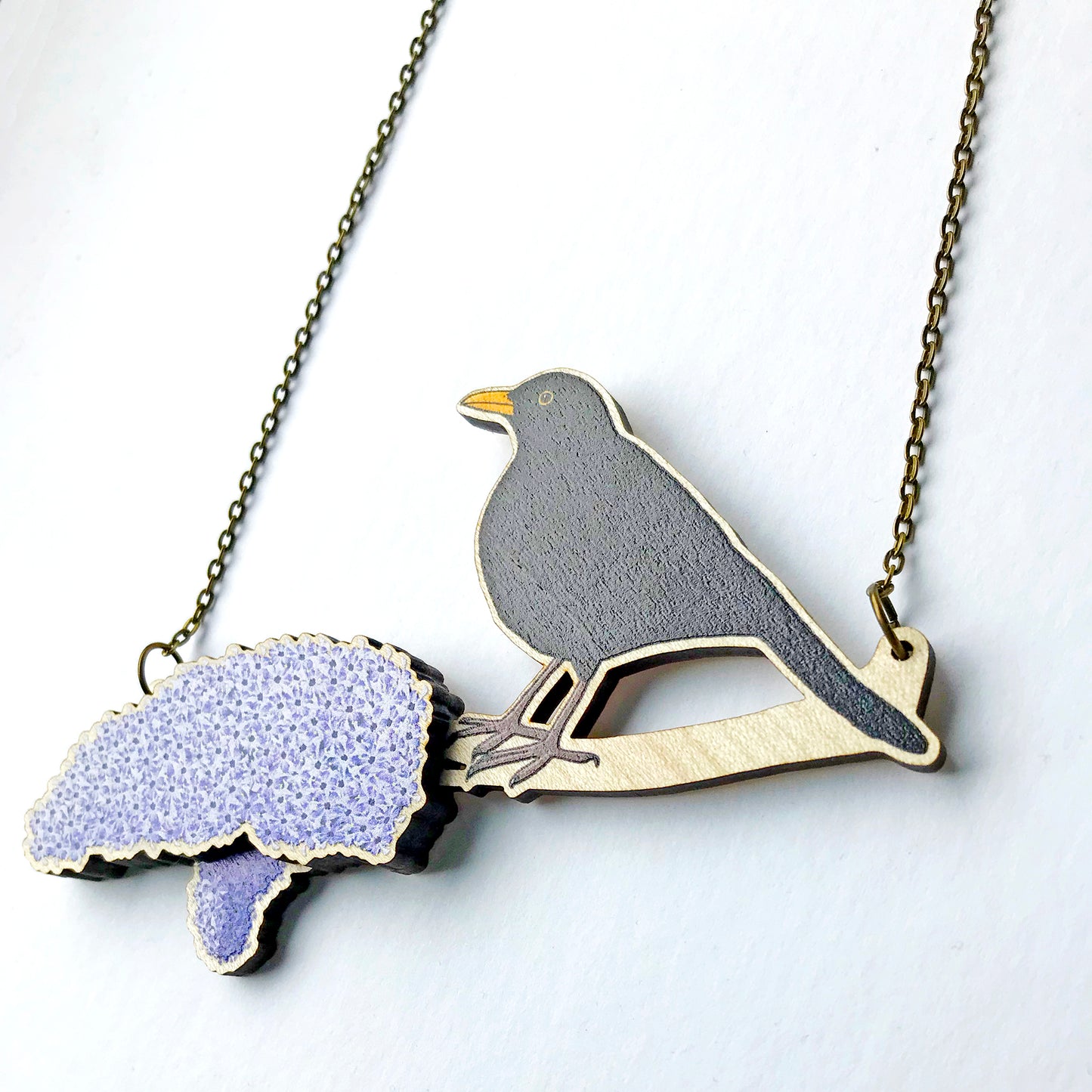 PRE-ORDER - Blackbird and Lilac Necklace