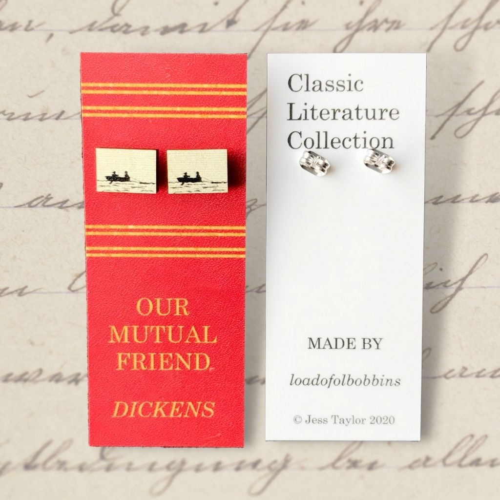 Classic Literature Our Mutual Friend Silhouette Stud Earrings