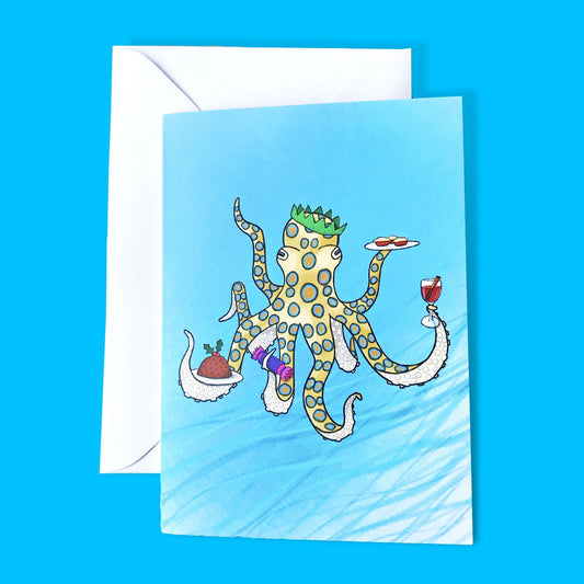 Christmas Party Octopus Card