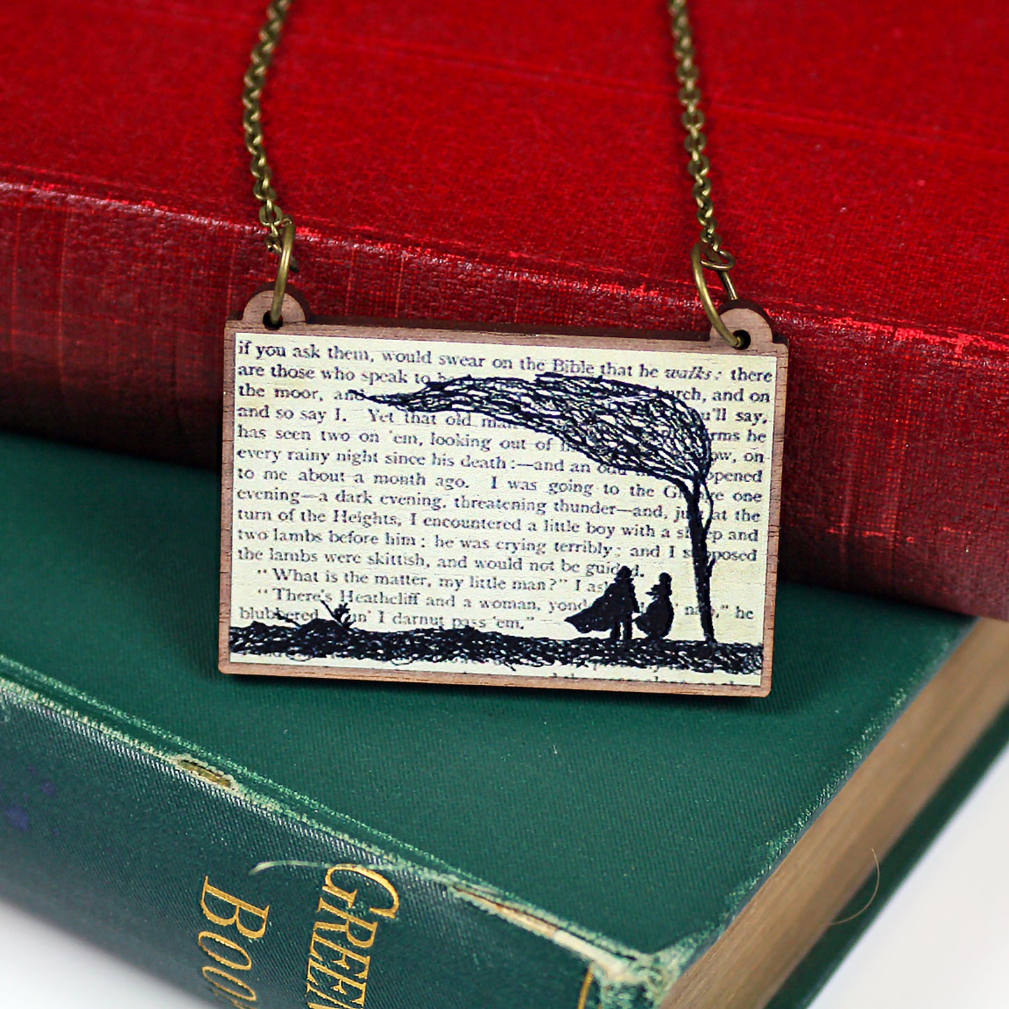 Classic Literature Wuthering Heights Silhouette Necklace