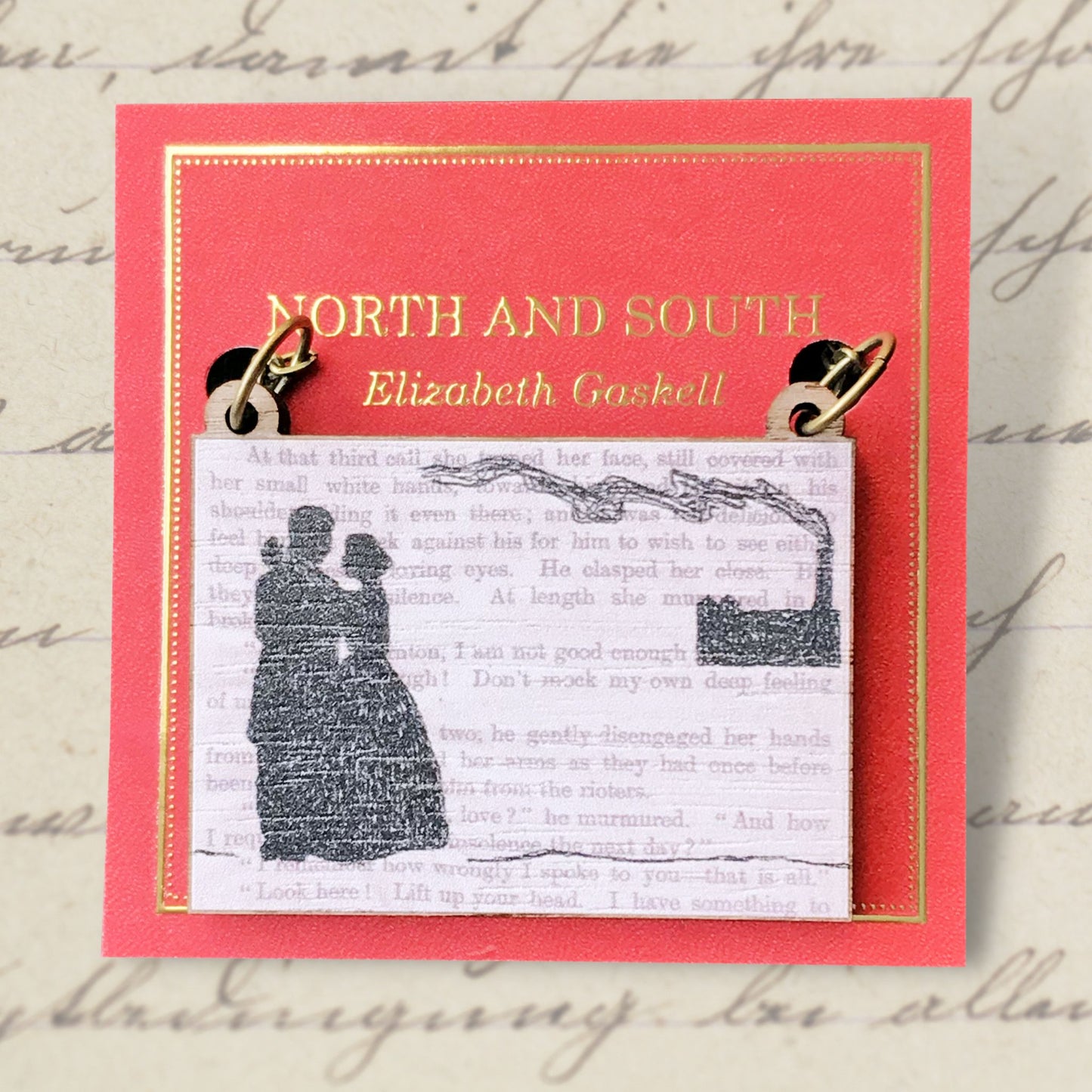 Classic Literature North and South Silhouette Necklace