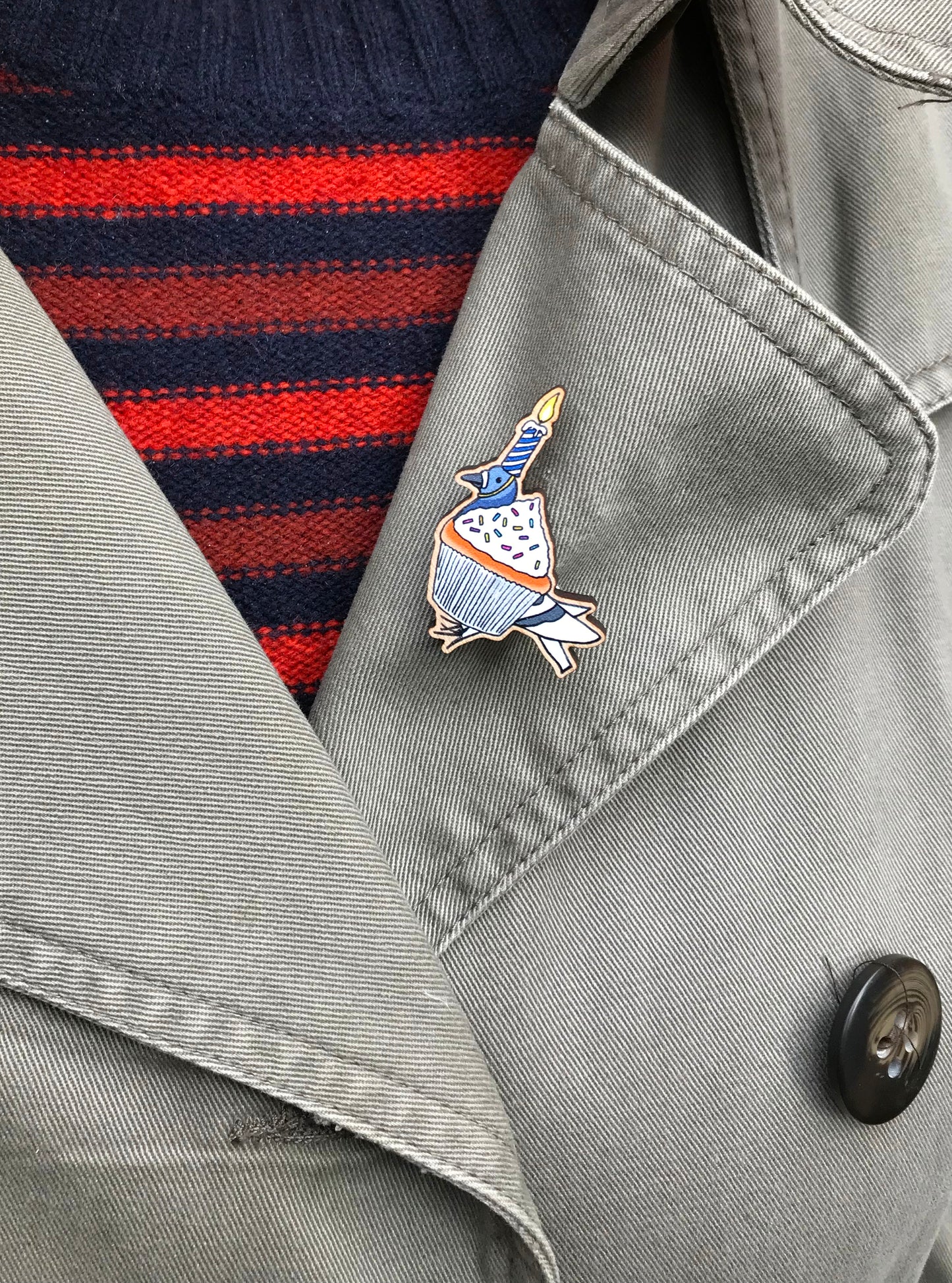 Cupcake Pigeon Pin