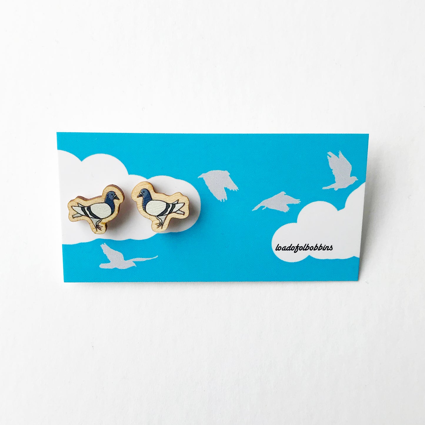 END OF LINE/SLIGHT SECONDS - Pigeon Stud Earrings