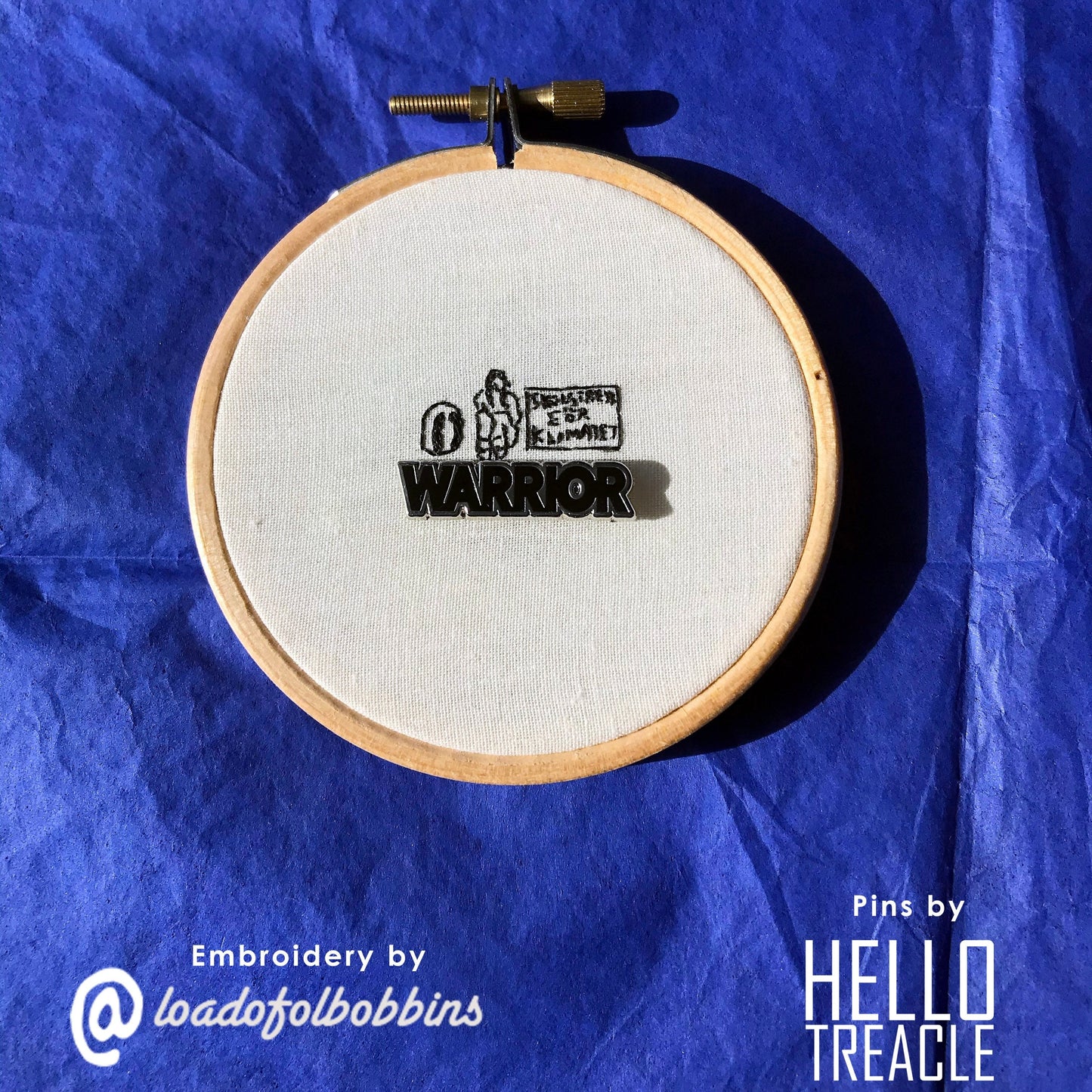 Greta Climate Strike Warrior Enamel Pin Hoop Art