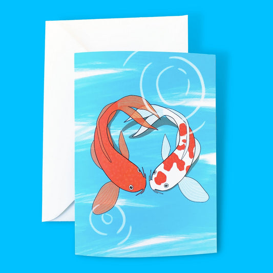 Koi Fish Heart Card