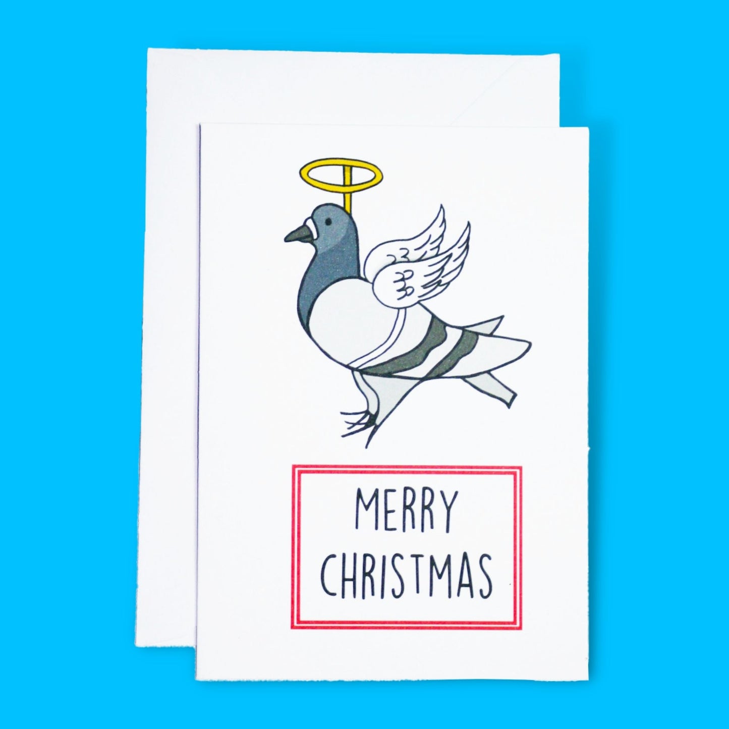 Merry Christmas Angel Pigeon Card