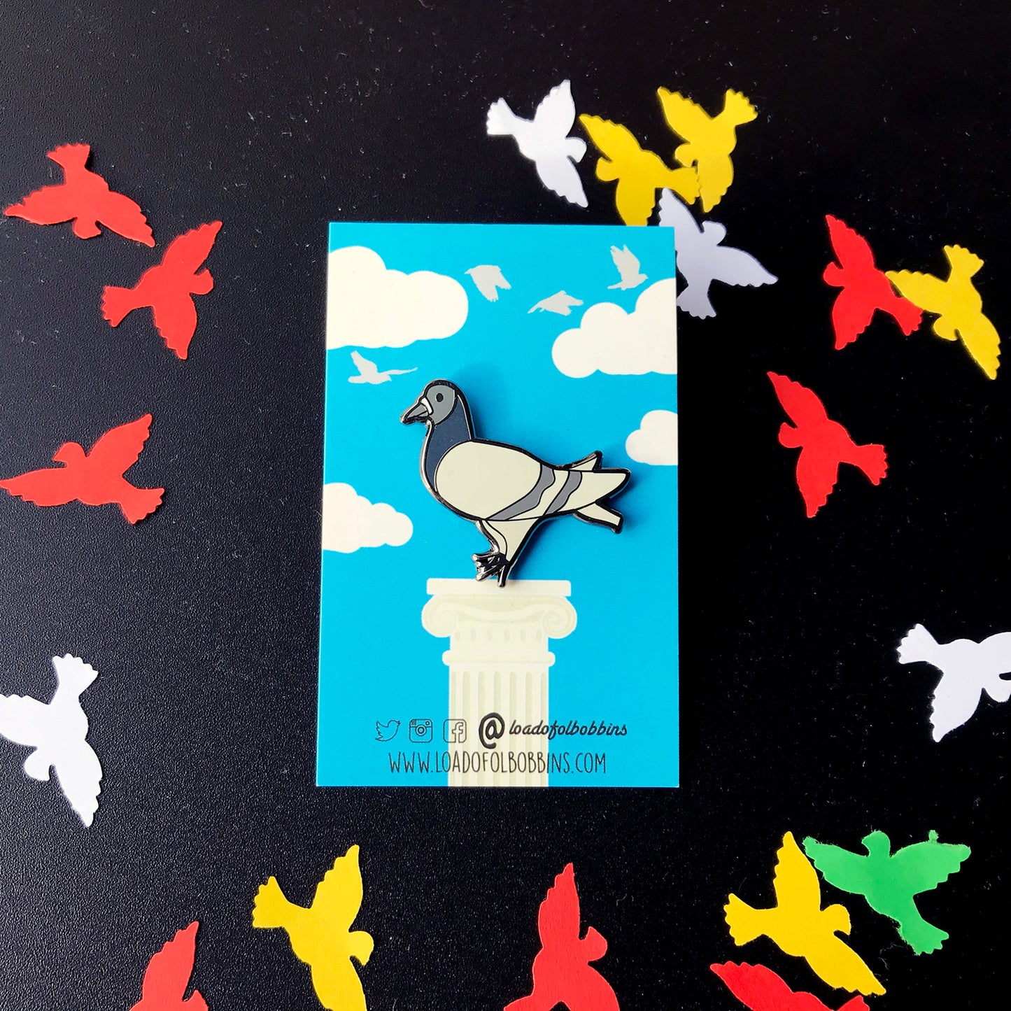 Fred the Pigeon Hard Enamel Pin