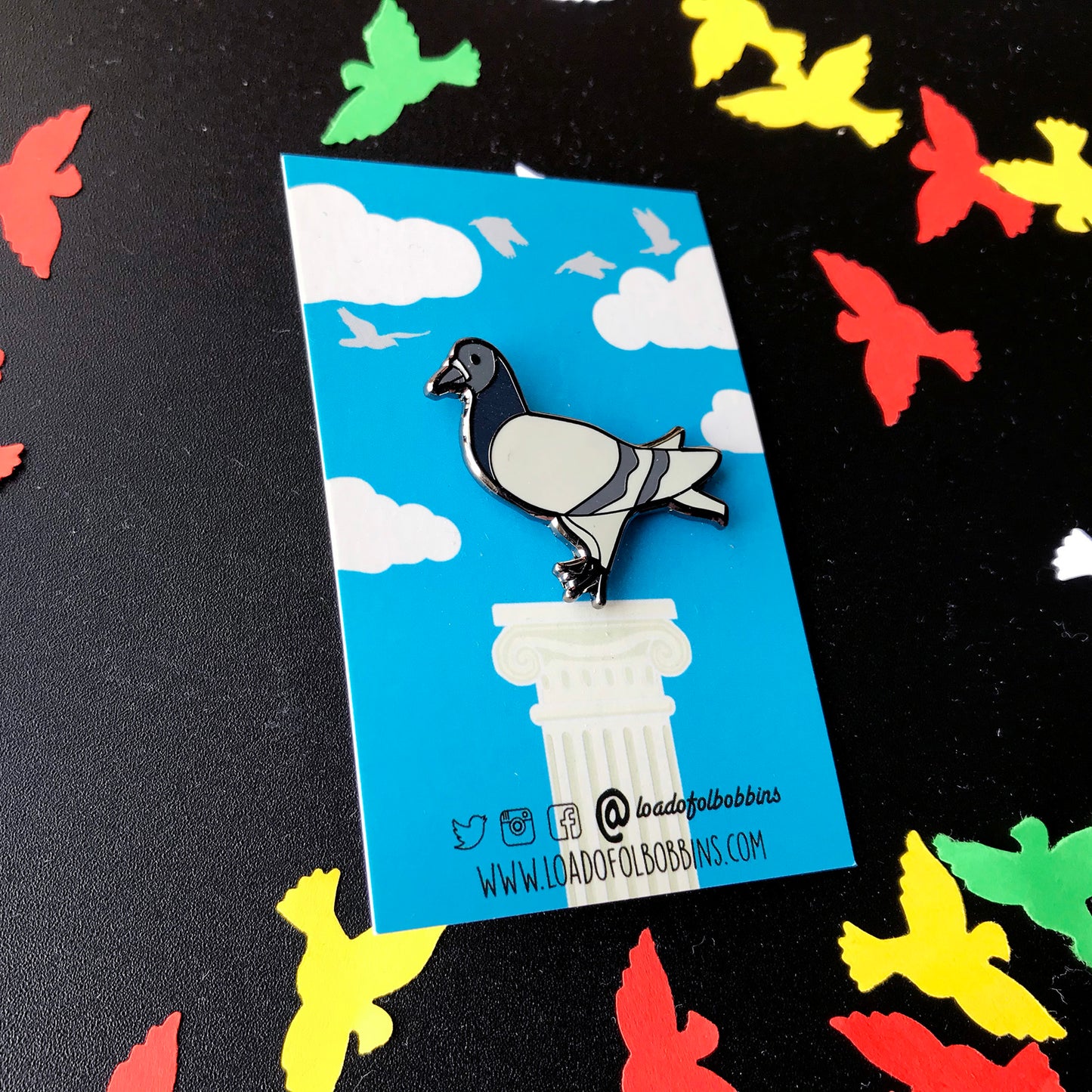 Fred the Pigeon Hard Enamel Pin