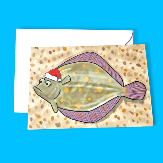 Plaice Santa Hat Card