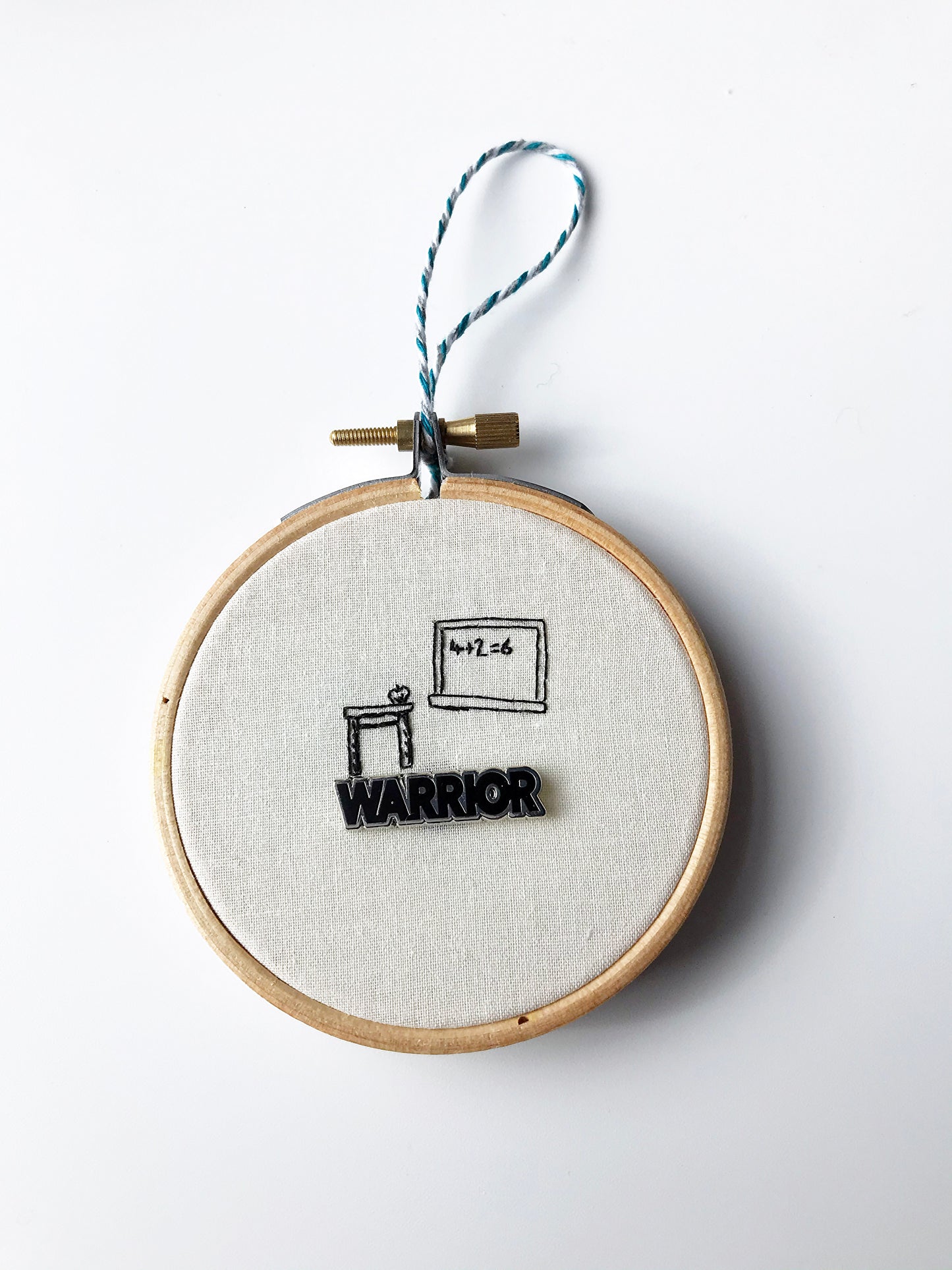 Teacher Warrior Enamel Pin Hoop Art