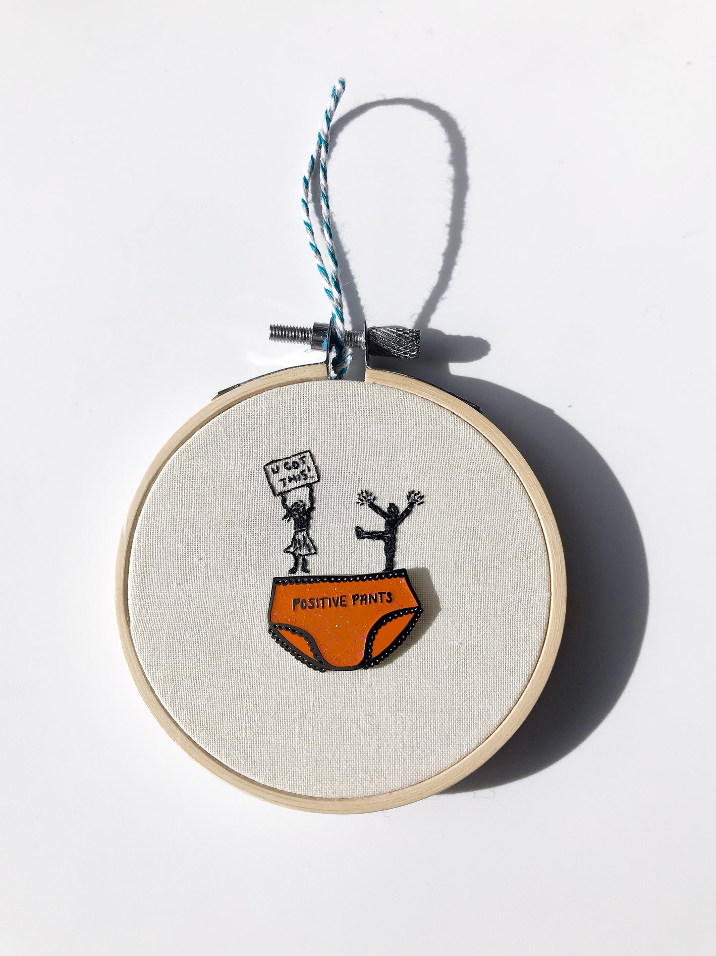 U got this! Positive Pants Enamel Pin Hoop Art