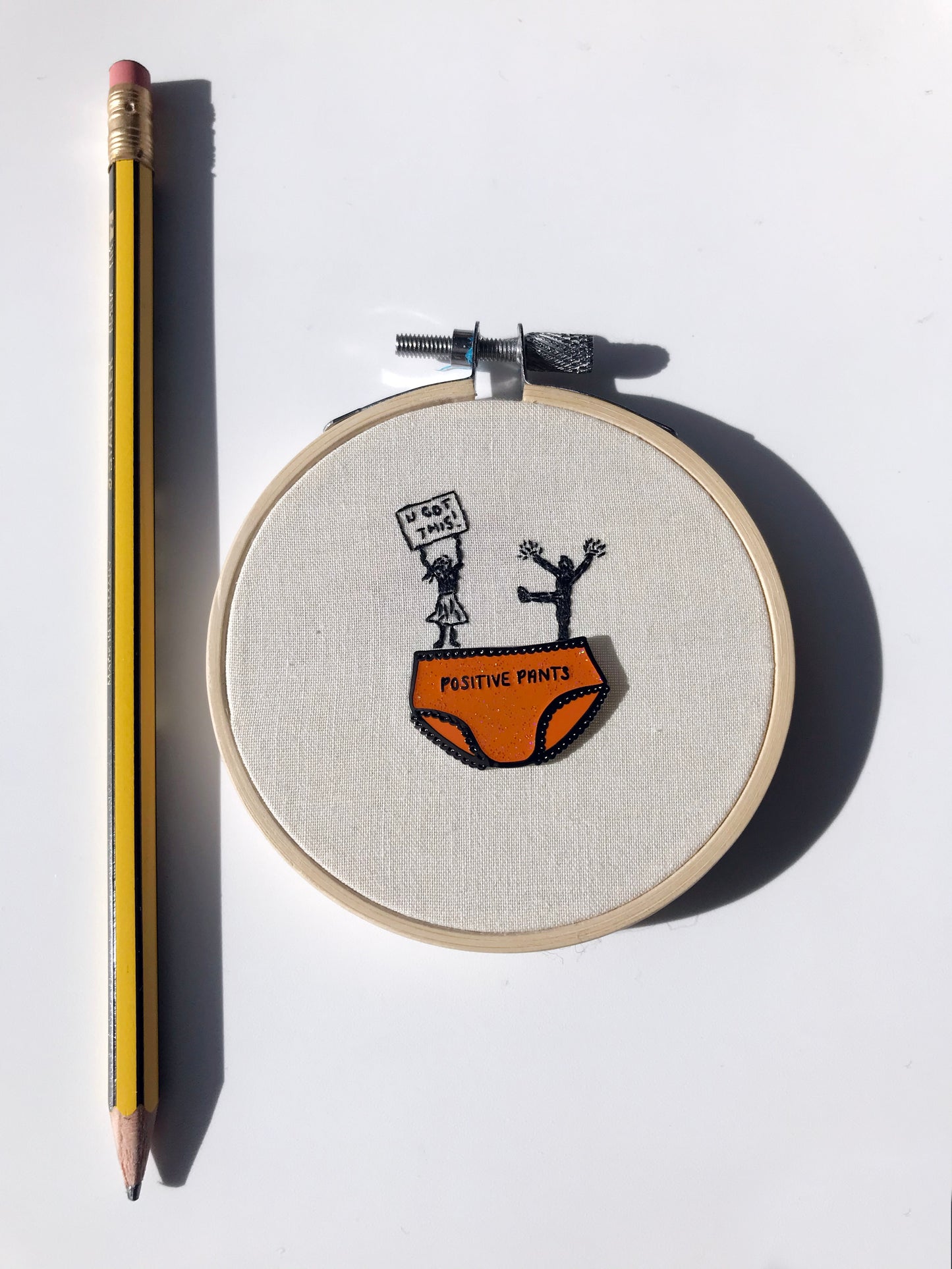 U got this! Positive Pants Enamel Pin Hoop Art