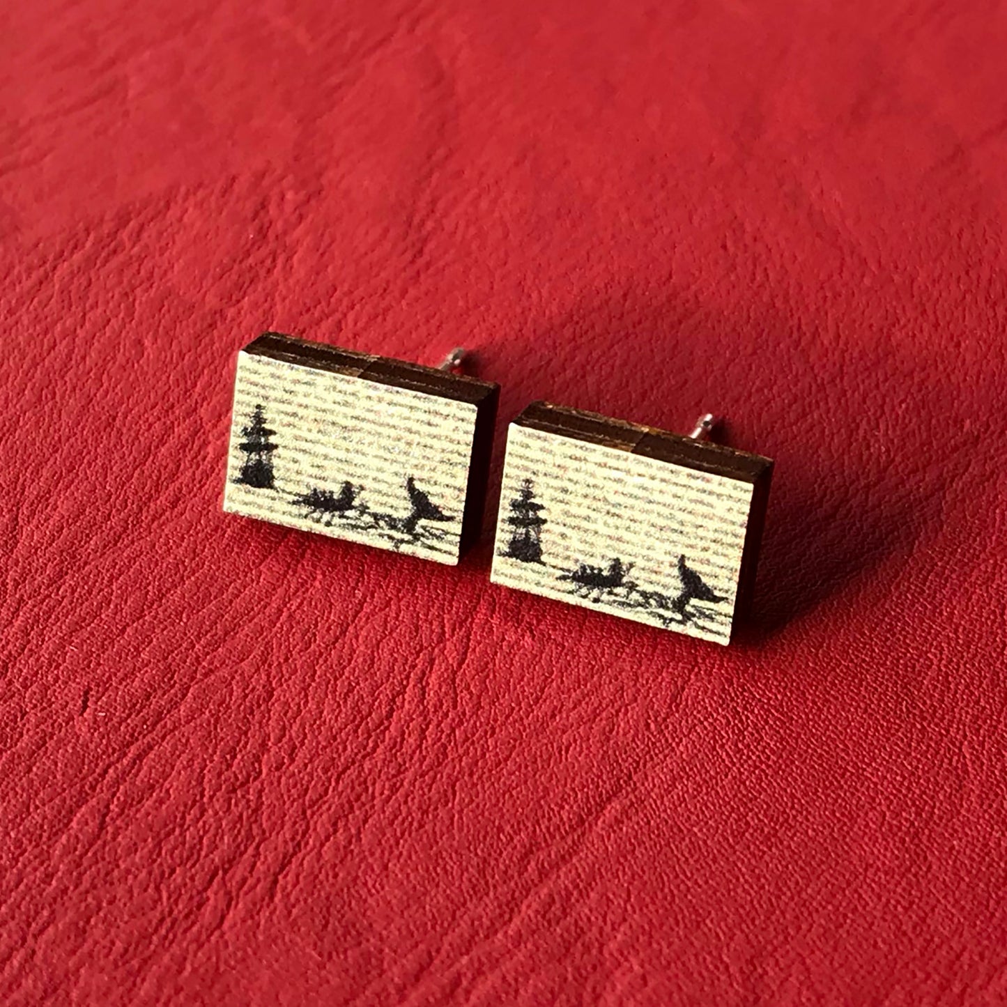 Classic Literature Moby Dick Silhouette Stud Earrings