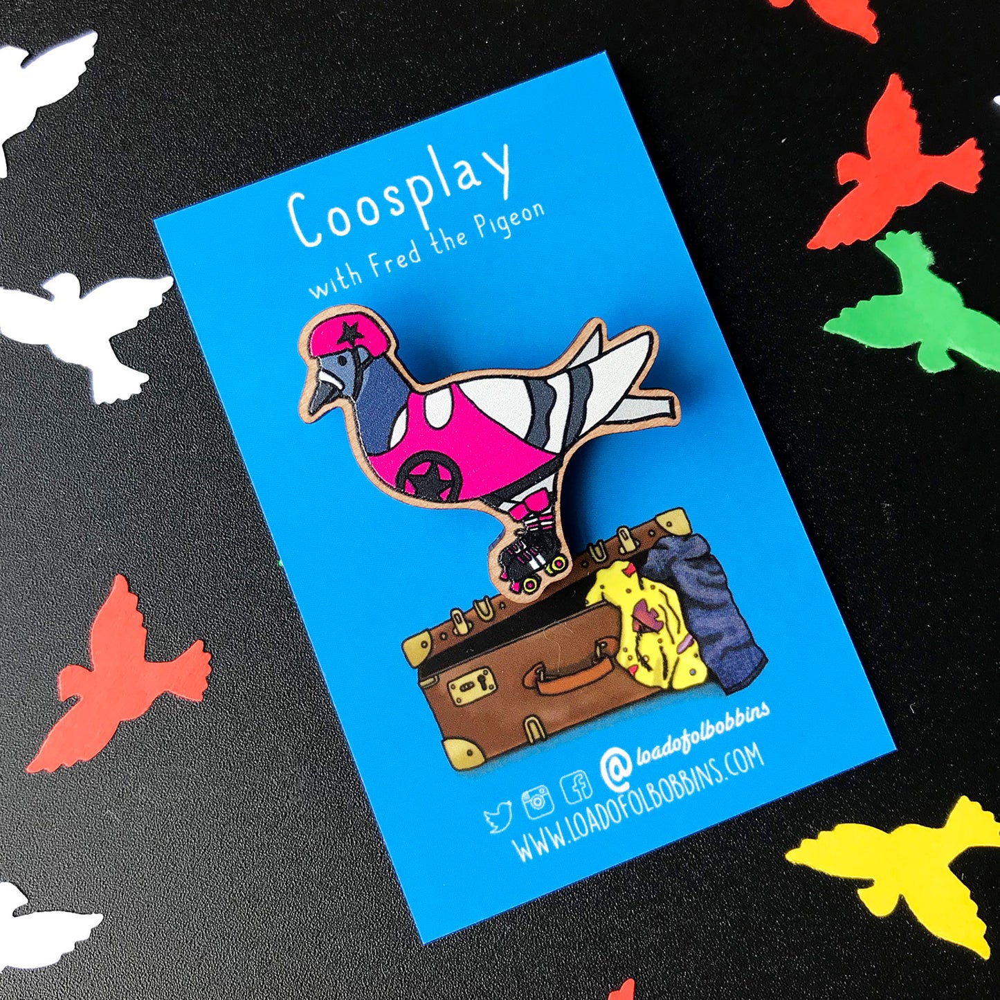 Roller Derby Pigeon Pin