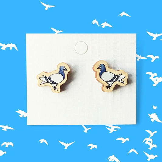 END OF LINE/SLIGHT SECONDS - Pigeon Stud Earrings