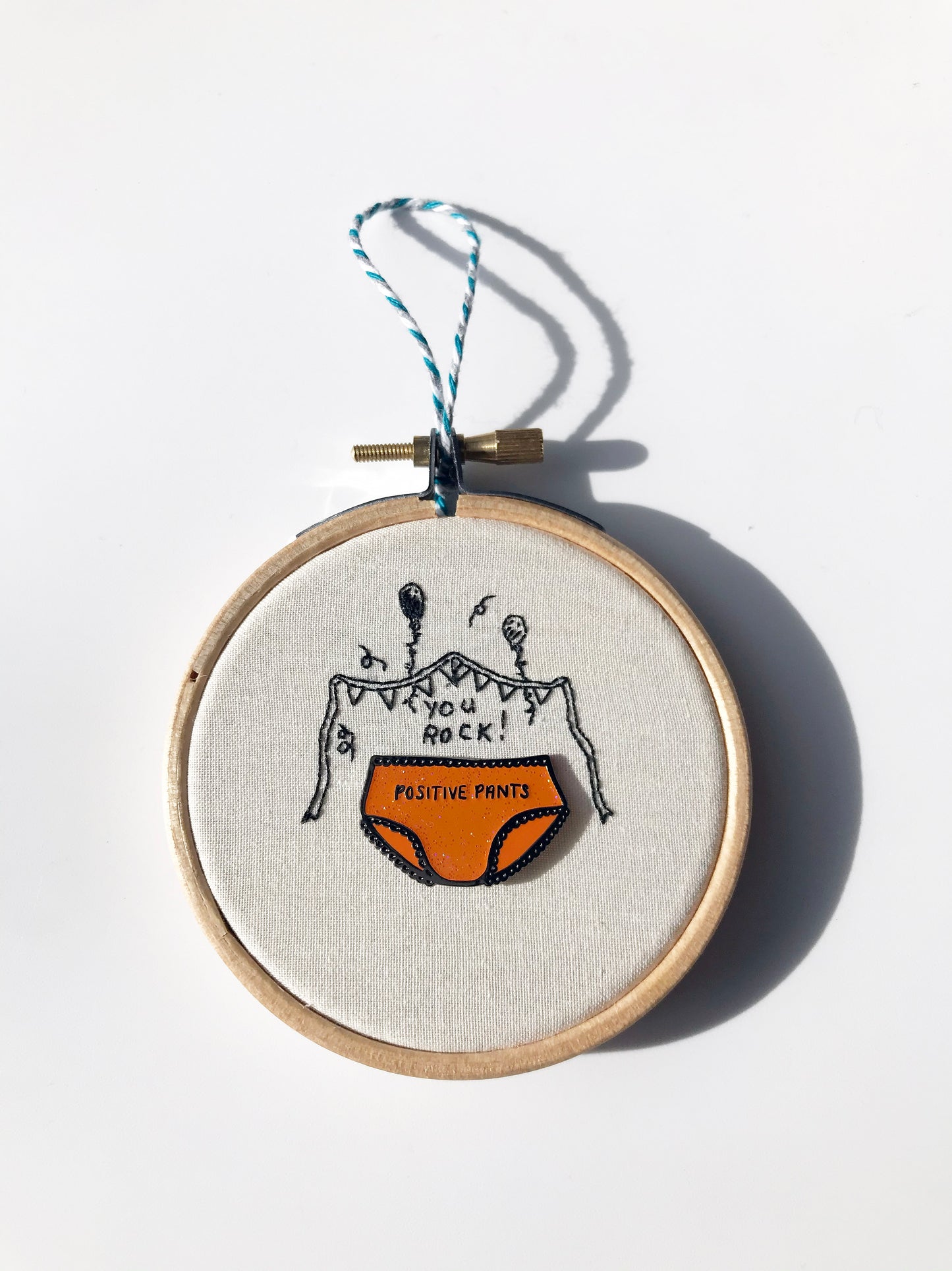 You Rock! Positive Pants Enamel Pin Hoop Art