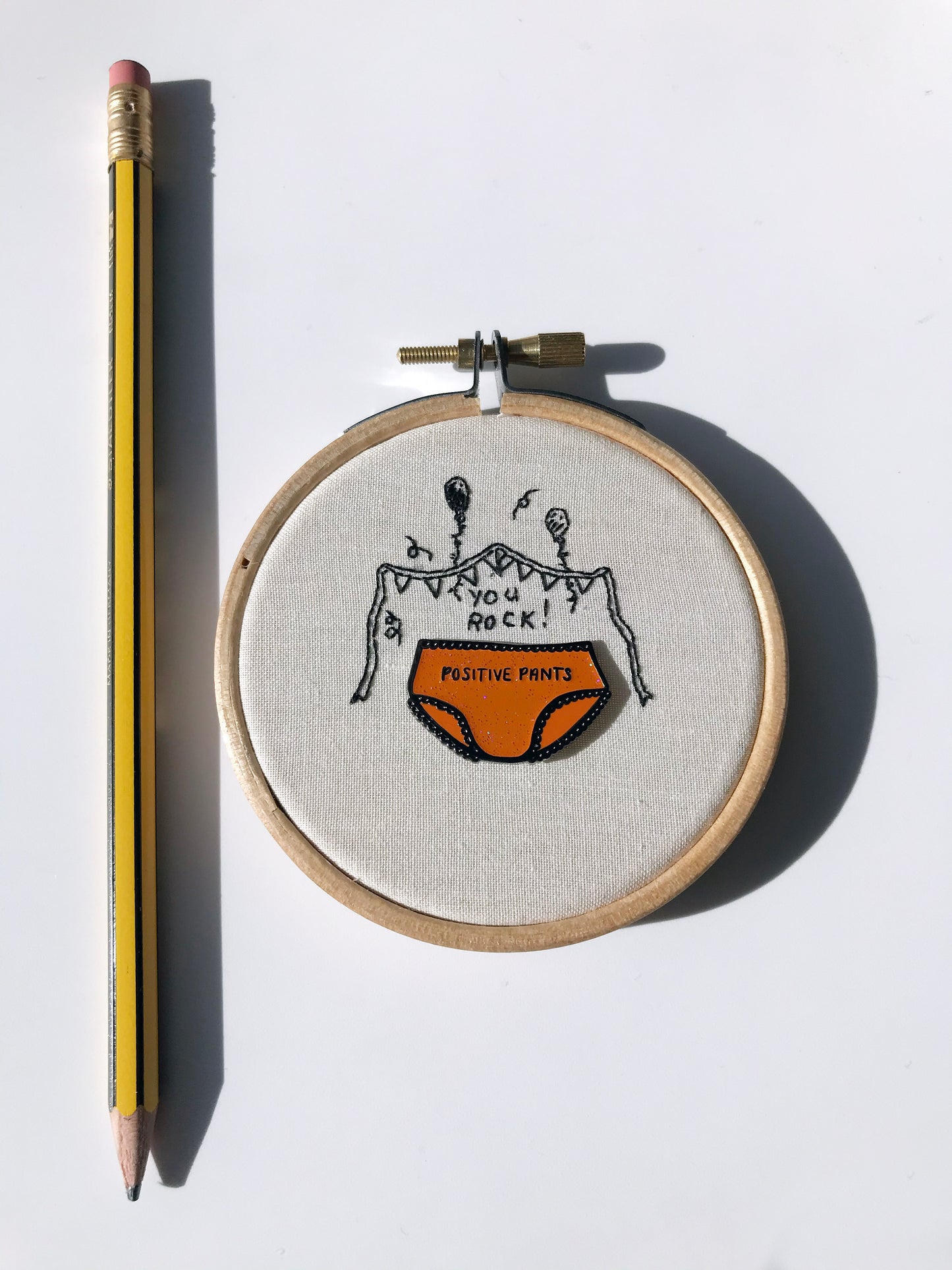 You Rock! Positive Pants Enamel Pin Hoop Art